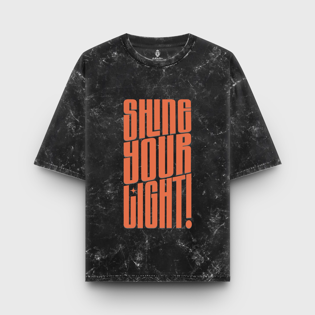 Shine Your Light | Retro Acid Wash Oversized Tee | Unisex | Midweight