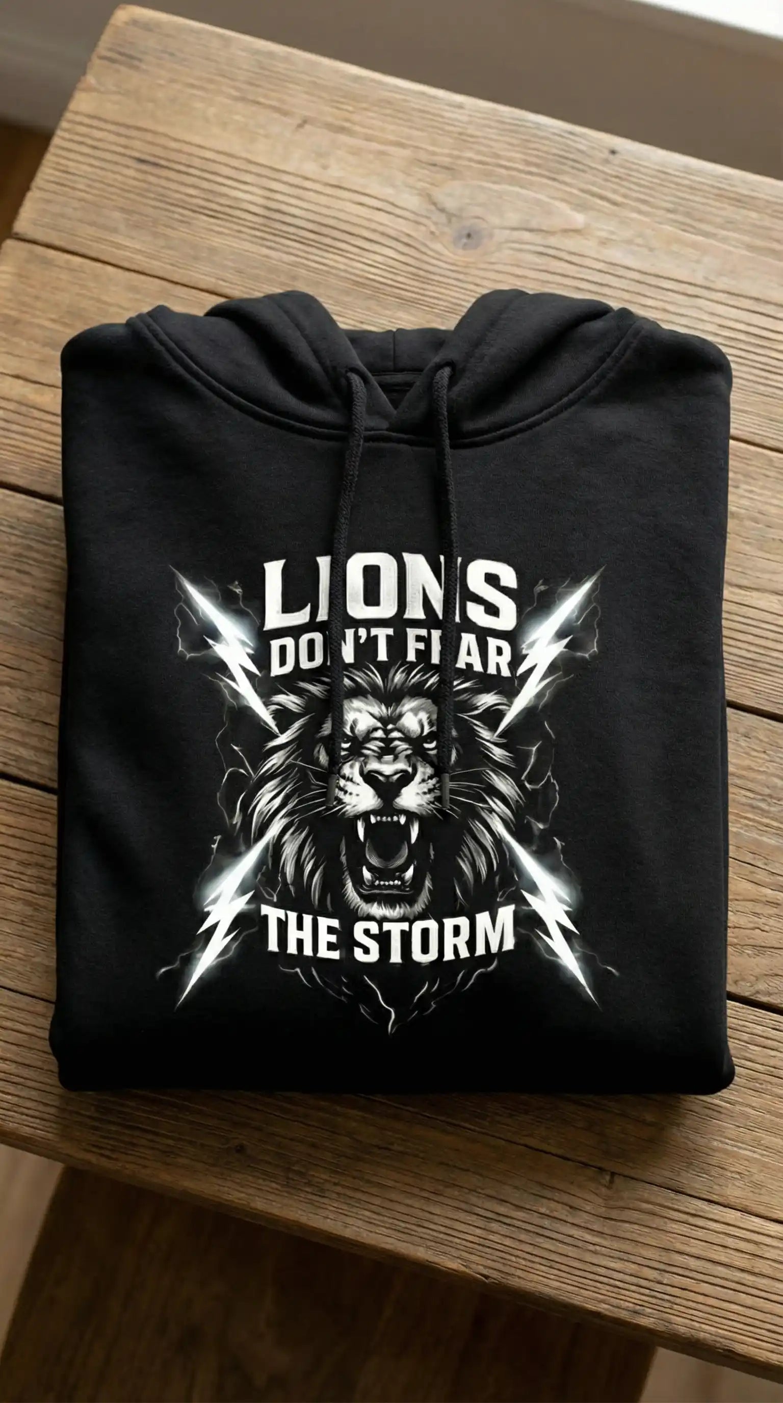 Lions Don’t Fear the Storm — Oversized Hoodie