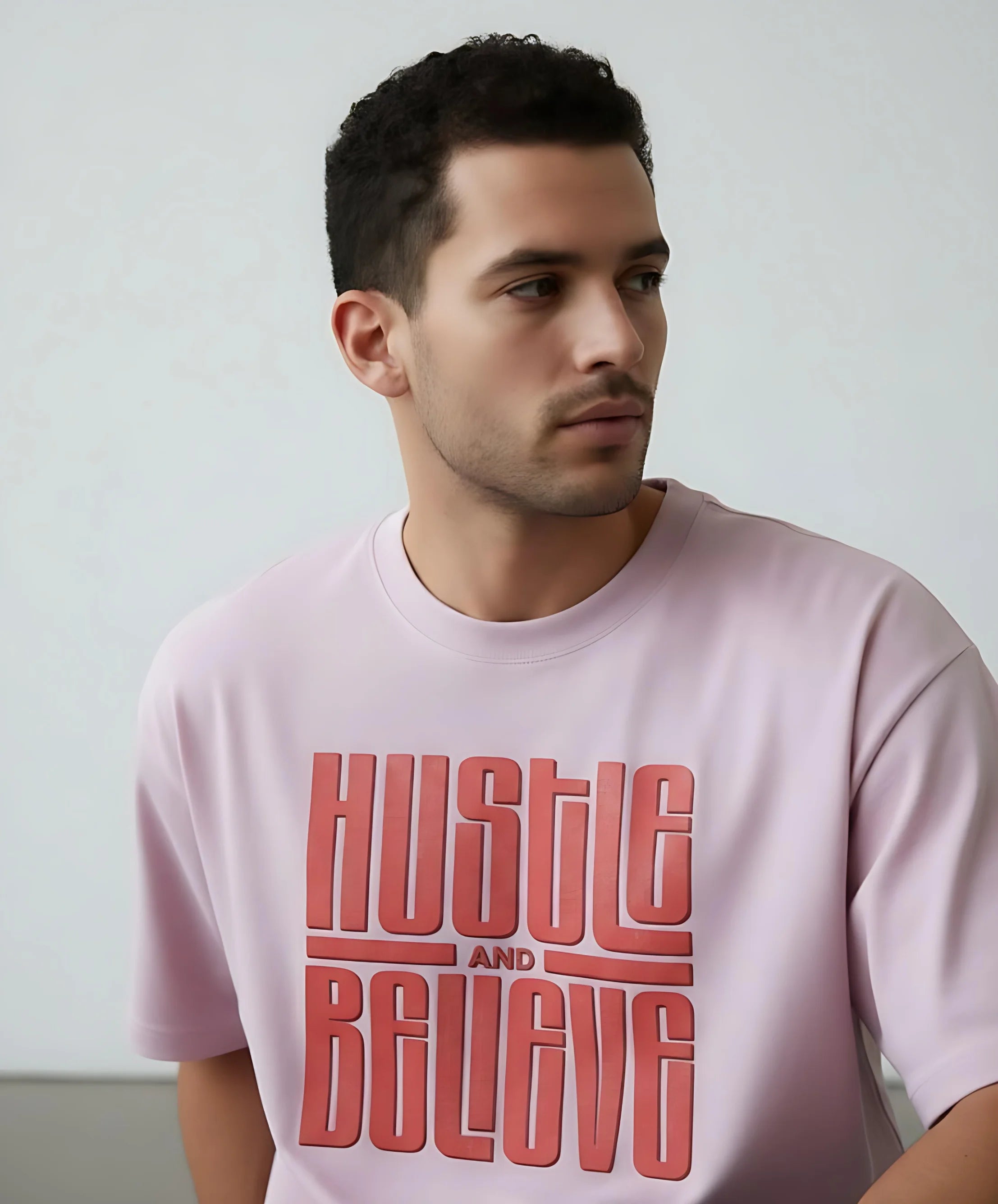 Hustle and Believe | Unisex Premium Oversized T-Shirt – Heavyweight Streetwear