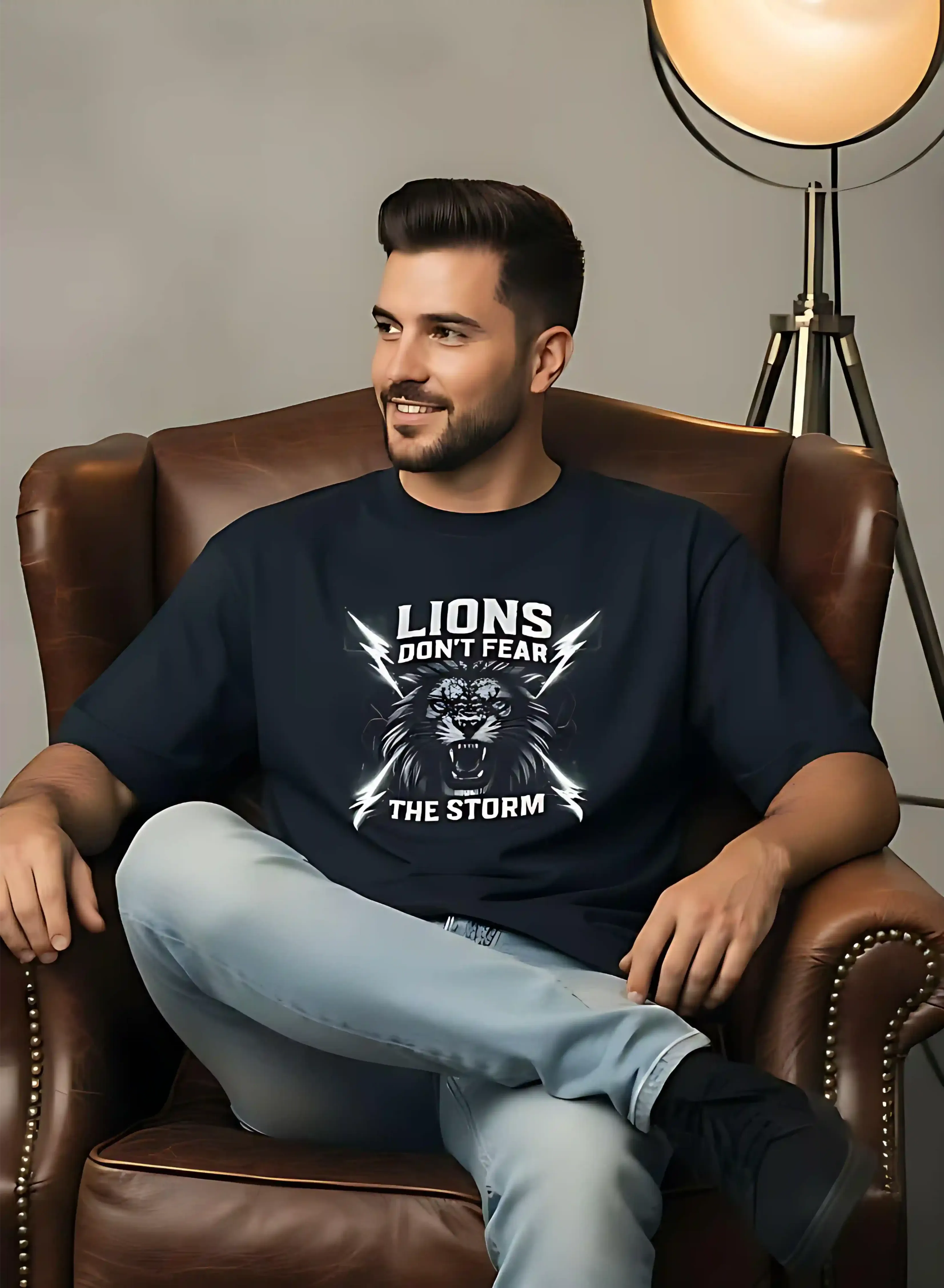 Lions don't fear the Storm | Unisex Premium Oversized T-Shirt – Heavyweight Streetwear