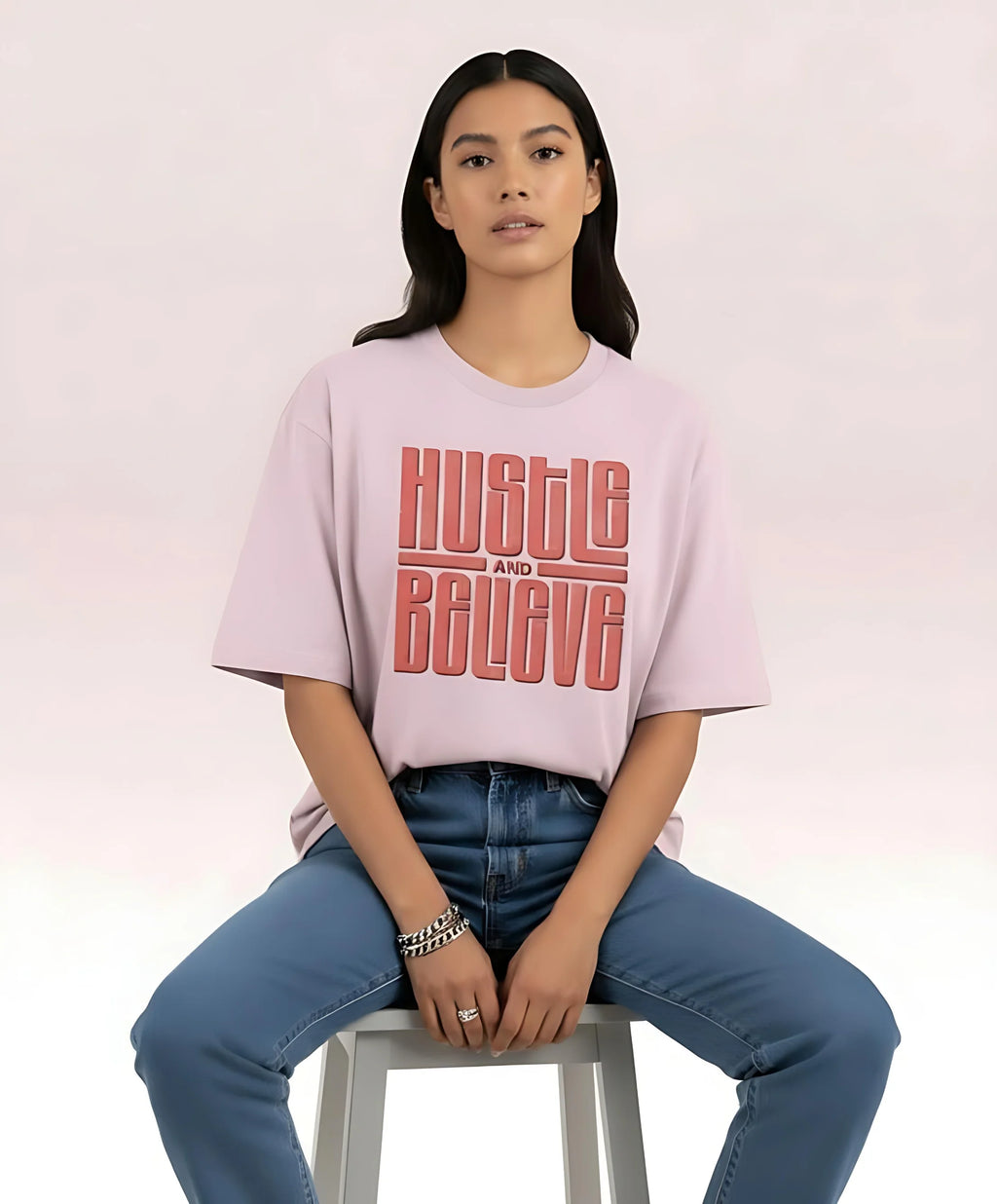 Hustle and Believe | Unisex Premium Oversized T-Shirt – Heavyweight Streetwear