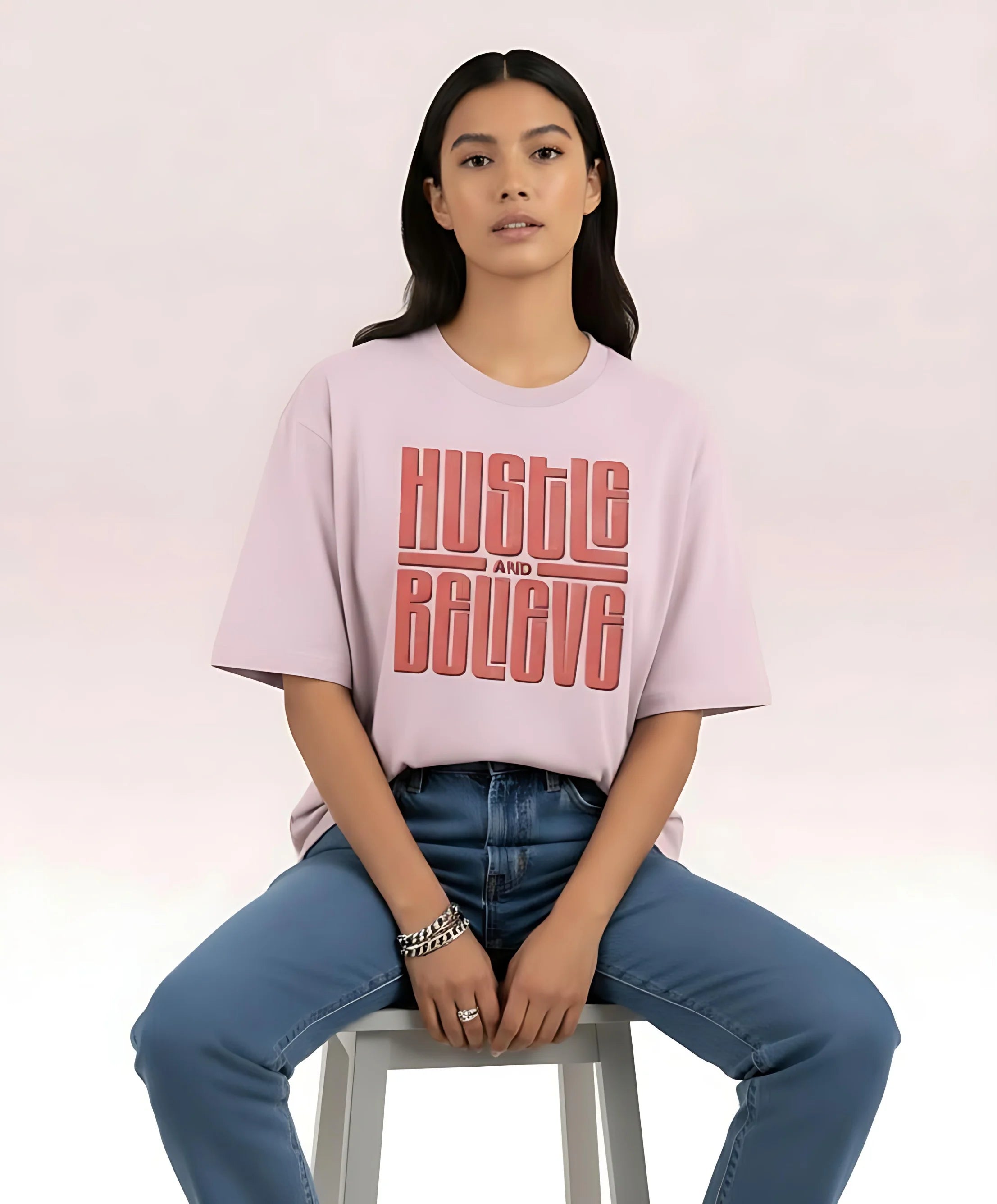 Hustle and Believe | Unisex Premium Oversized T-Shirt – Heavyweight Streetwear