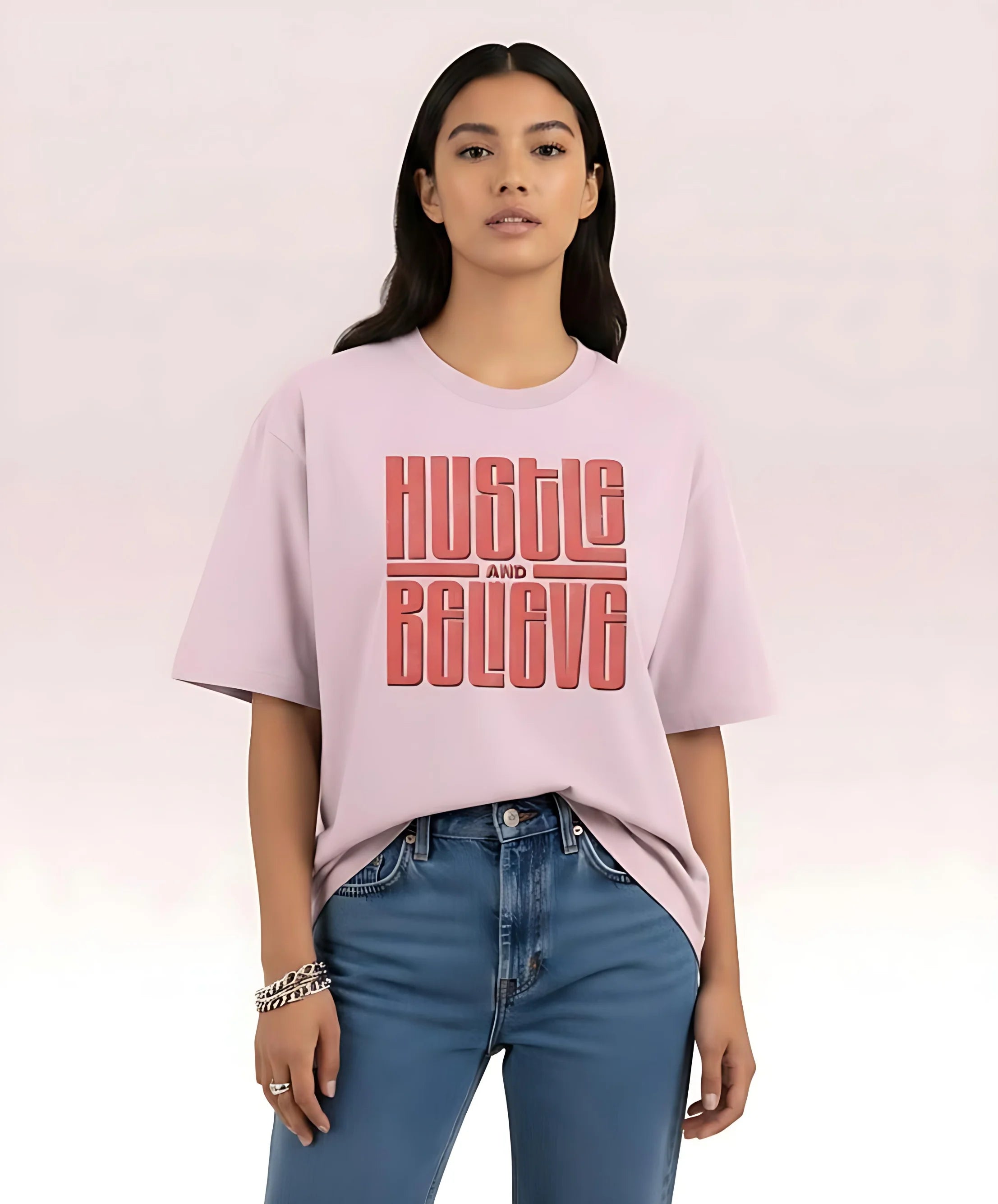 Hustle and Believe | Unisex Premium Oversized T-Shirt – Heavyweight Streetwear