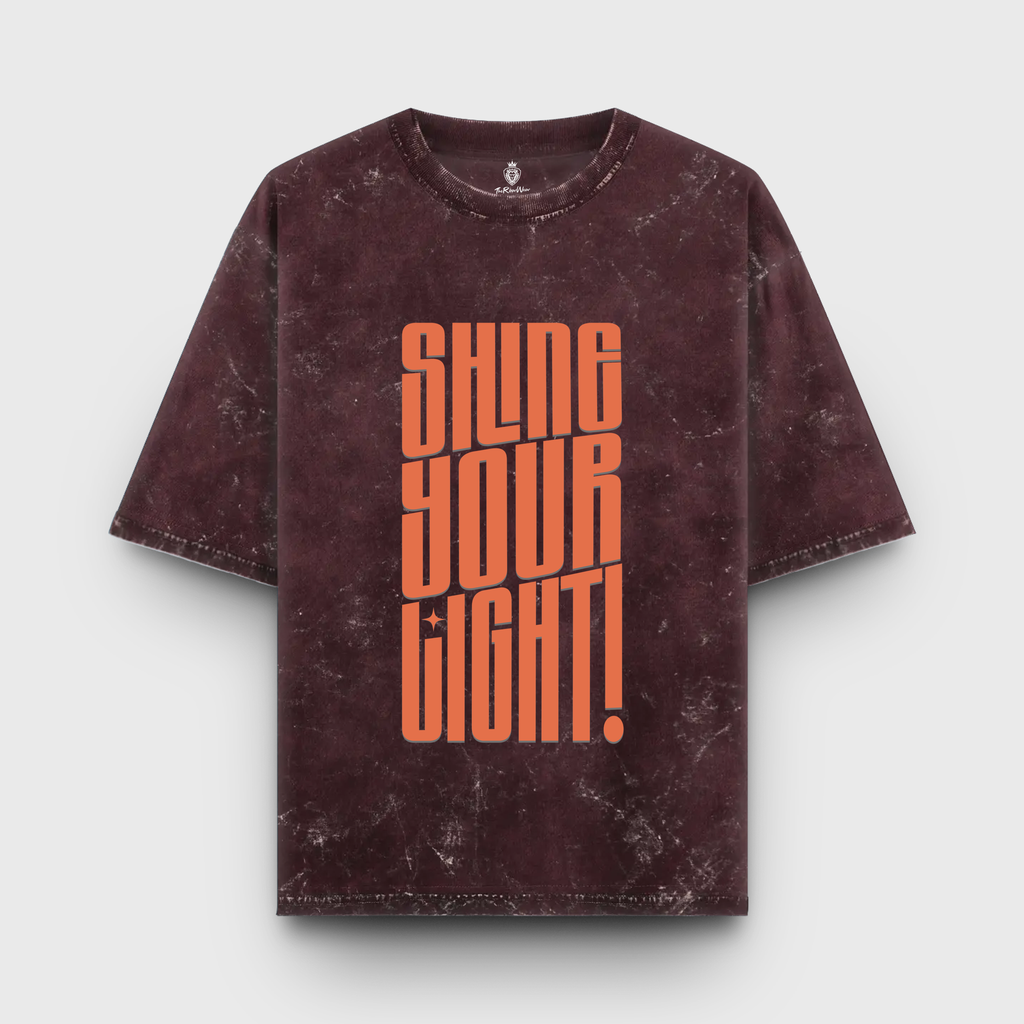Shine Your Light | Retro Acid Wash Oversized Tee | Unisex | Midweight
