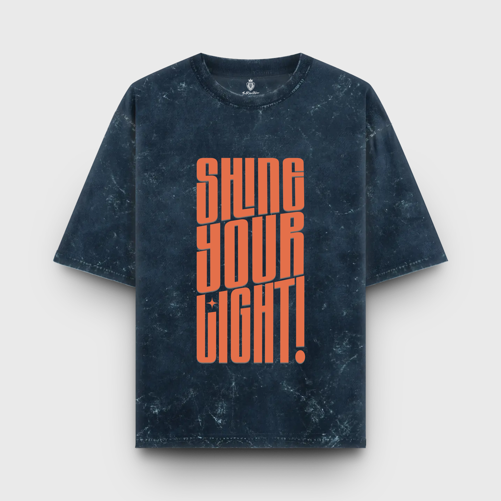 Shine Your Light | Retro Acid Wash Oversized Tee | Unisex | Midweight
