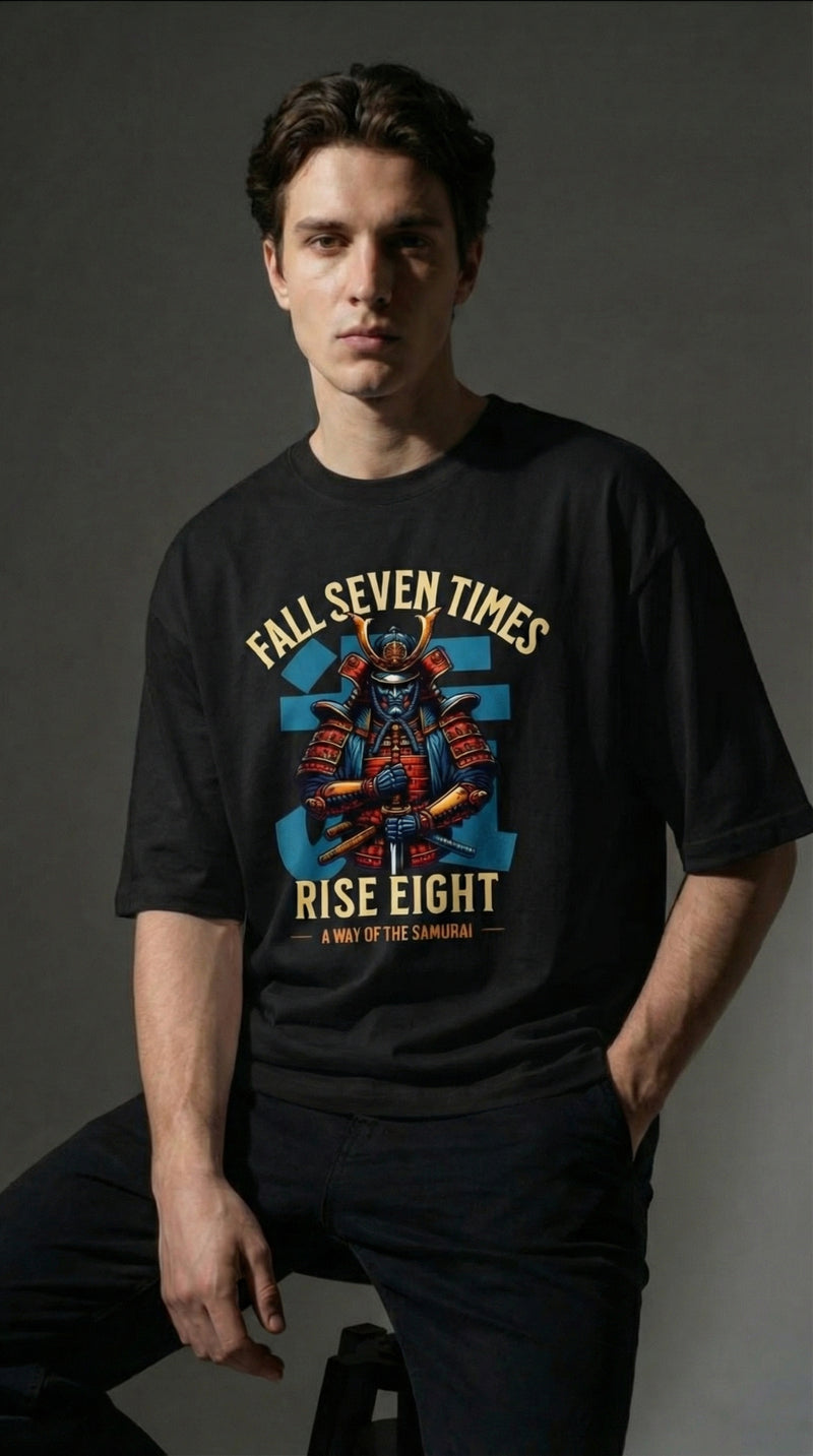 FALL SEVEN TIMES. RISE EIGHT. OVERSIZED T-SHIRT