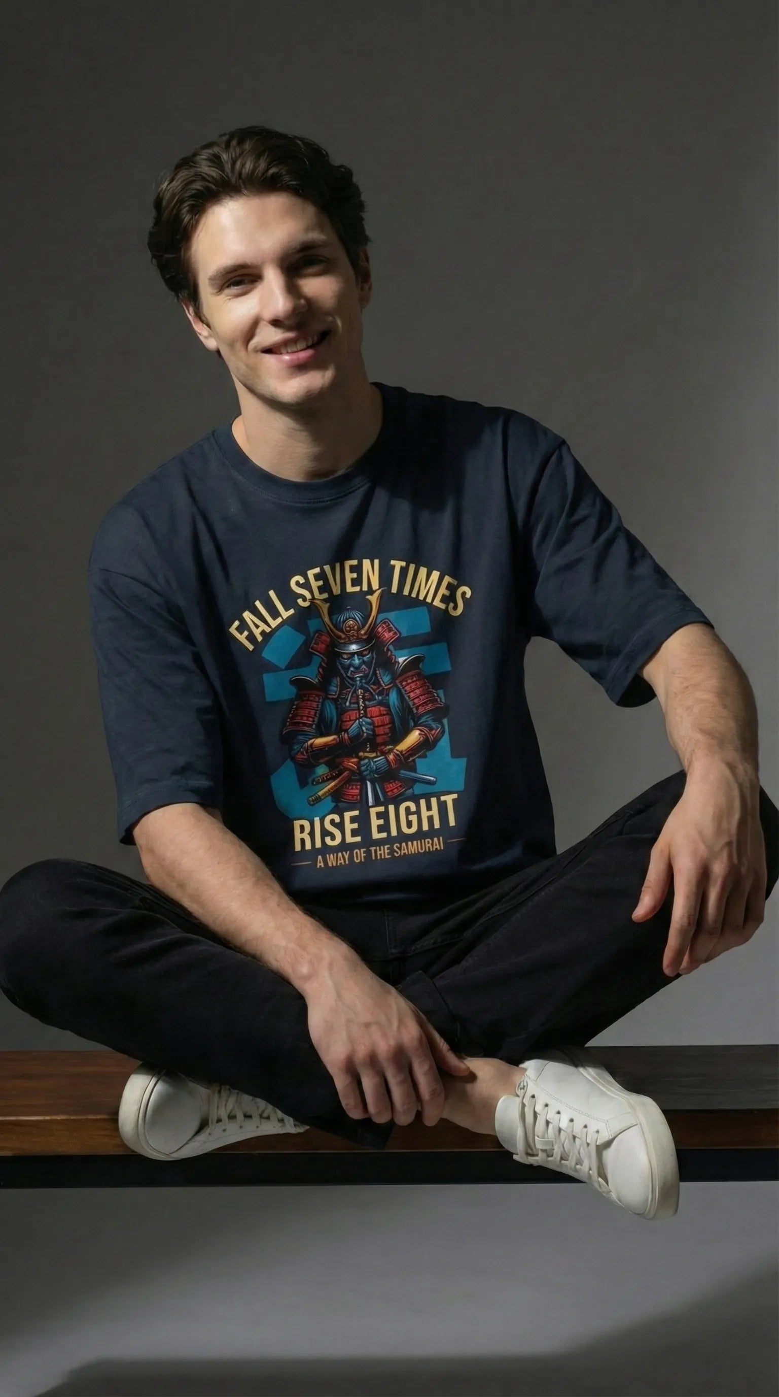 FALL SEVEN TIMES. RISE EIGHT. OVERSIZED T-SHIRT