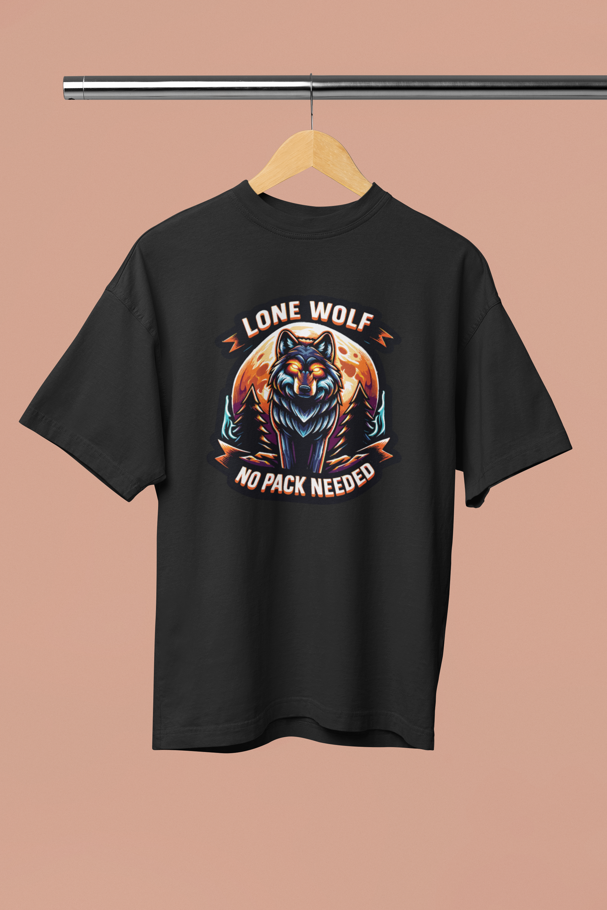 Lone Wolf | Unisex Premium Oversized T-Shirt – Heavyweight Streetwear